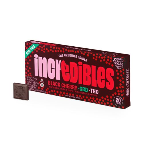 Black Cherry Incredibles chocolate bar