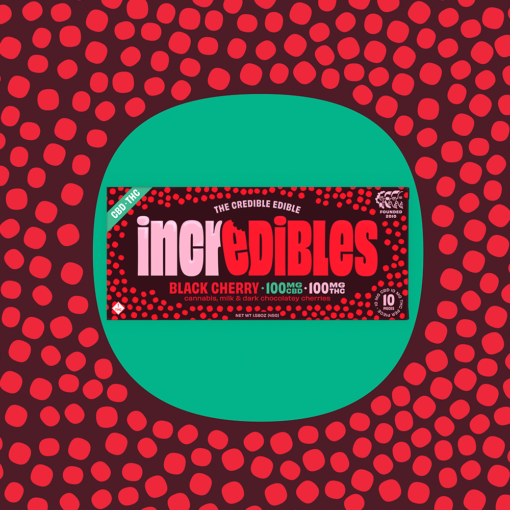 Black Cherry Incredibles chocolate bar